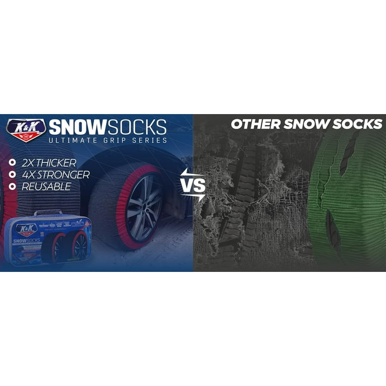 K&K Automotive Snow Socks for Tires Pro Series for Ultimate Grip