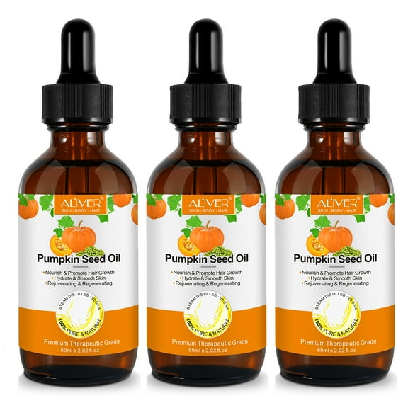 Aliver Pumpkin Seed Oil for Hair Growth,for Dry Damaged Hair, Pure Cold Pressed Oil Moisturizing Scalp, Face, Nails, Body, Skin,180ml