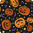 thumbnail image 6 of HAOXIT Pumpkin Bat Orange Scary Halloween Round Fitted Table Covers Elastic Edge Circle Tablecloth for Dining Party Holiday Fits Round Table 38"-42, 6 of 8