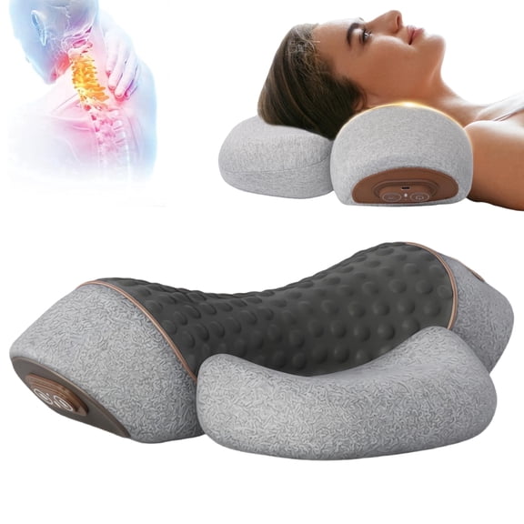 Zahazoho 3-in-1 Memory Foam Neck Pillow with Heat Therapy, Ergonomic  Cervical Hump Corrector for Neck Pain Relief, Gray