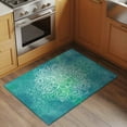 thumbnail image 2 of 2x3 Ft Entryway Area Rug, Turquoise Boho Kitchen Rug Runner Washable Floor Mat, Oriental Abstract Motifs Traditional Bohemian Non Slip Indoor Door Mat Throw Carpet for Bathroom Living Room Bedroom, 2 of 8