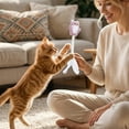 thumbnail image 3 of Cute Cat Shape Interactive Toy with Silvervine and Catnip, Feather Tassel Woven Rope Chew Stick for Teething Kittens, Indoor Play and Boredom Relief Pet Cat Toy, 3 of 4