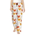 thumbnail image 1 of Balery Cute Fox with Heart Pantalones de pijama para mujer, pijamas ultraligeros, pantalones de estar por casa-Large, 1 of 6