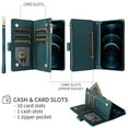 thumbnail image 4 of For Iphone 16 Plus Crossbody Zipper Wallet Rhombus Leather Phone Case(Green),iPhone 16 Plus, 4 of 7
