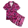 thumbnail image 5 of felwors Toddler Baby Girl Boy Halloween Pajamas Pumpkin Cotton Linen Long Sleeve Button Down Shirts Pants Kids Sleepwear Pjs (Hot Pink,10-11 Years), 5 of 5