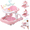 Pink, variant on 4-in-1 Baby Walker with Wheels, Adjustable Height, Music and Light for Girls Boys Infant 6-18 Months,Pink