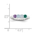 thumbnail image 4 of 14K White Gold Ring Band Family & Mother's Customize Stones Round, 4 of 4