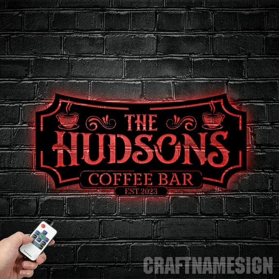 Craftnamesign Custom Coffee Bar Metal Name Sign, Coffee Sign, Coffee Shop Decor, Restaurant Sign