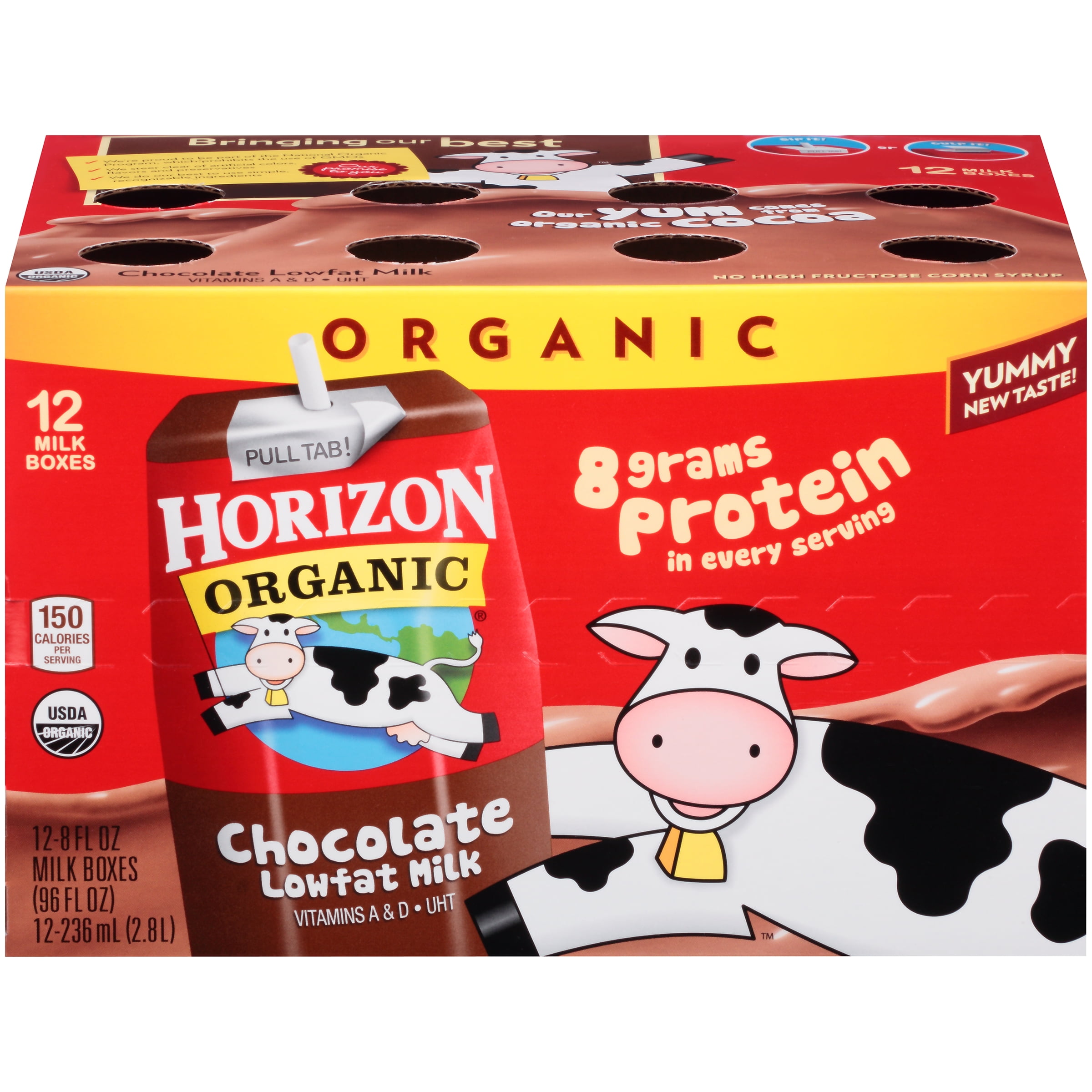Horizon Organic 1 Lowfat Chocolate Milk, 8 fl oz, 12 count