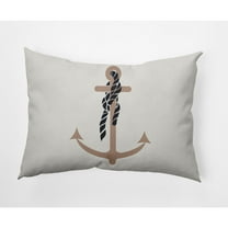 E by Design Anchor and Rope Nautical Indoor/Outdoor Lumbar Throw Pillow