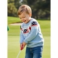 thumbnail image 5 of BemeyourBBs Toddler Baby Girl Boy Patriotic American Flag Sweater 4th of July Outfits Crewneck Long Sleeve Stars Pullover Warm Knit Sweaters Tops Spring Fall Winter Clothes, 5 of 9