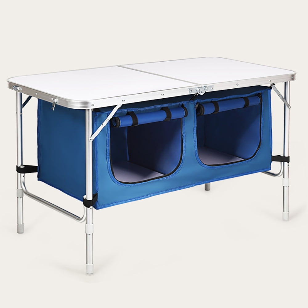 Aimee Lii Height Adjustable Folding Camping Table, Portable Tables Folding, Blue