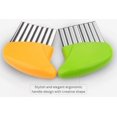 thumbnail image 4 of Stainless Steel Crinkle Cutter for Vegetables, Wavy Chopper Knife, 2 Pieces (Orange & Green), 4 of 8
