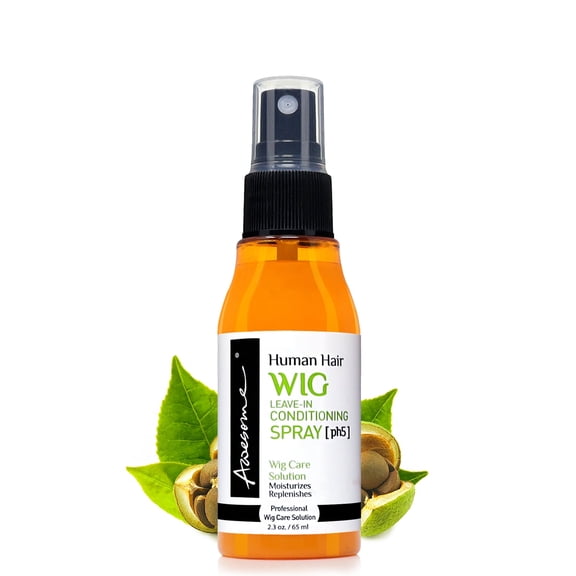 Awesome Human Hair Wig Leave in Conditioner Spray, pH5, Promotes Silkiness and Shine, Portable & Travel size 2.3 fl oz