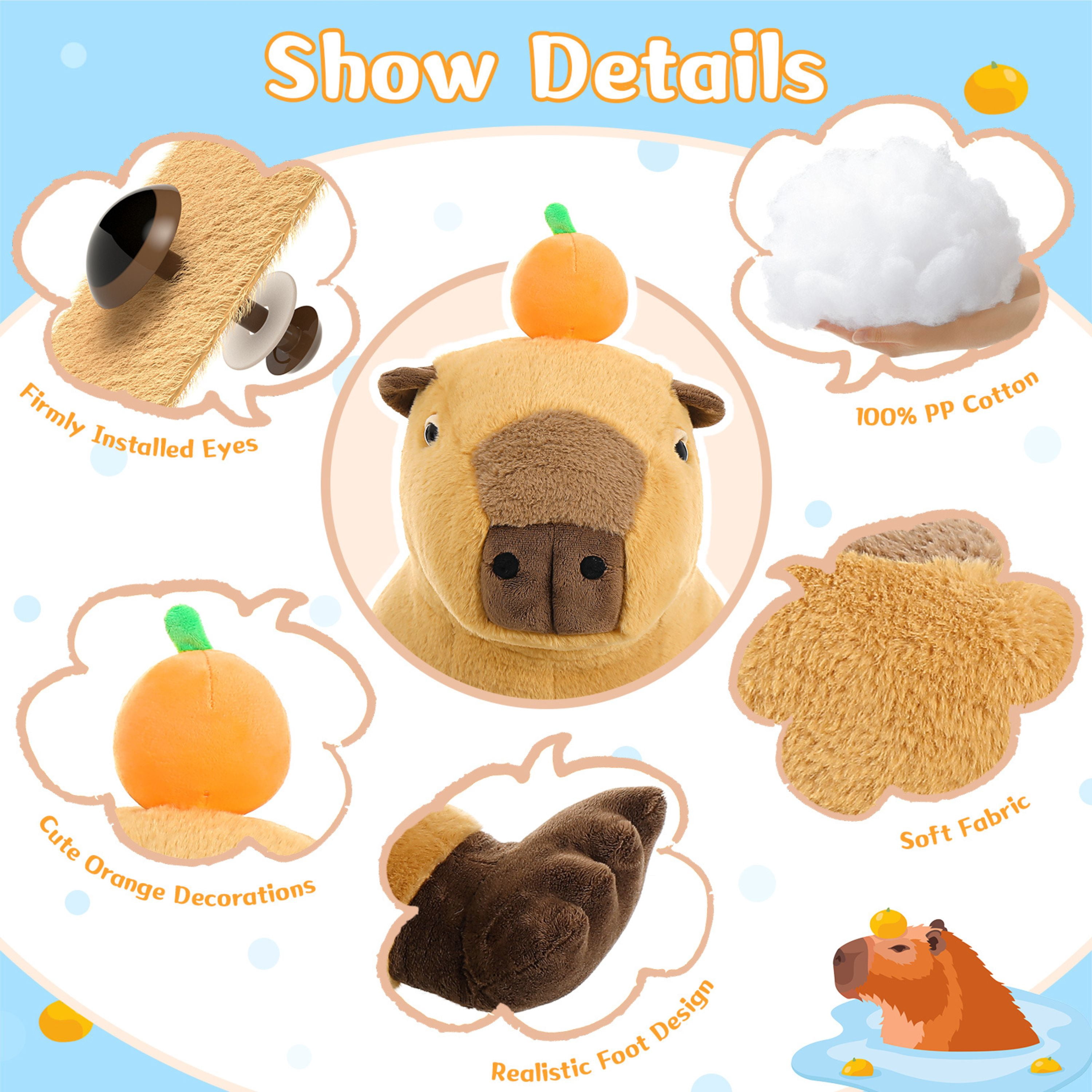 Muiteiur Large Capybara Plush Toy 23.6" Capybara Stuffed Animal
