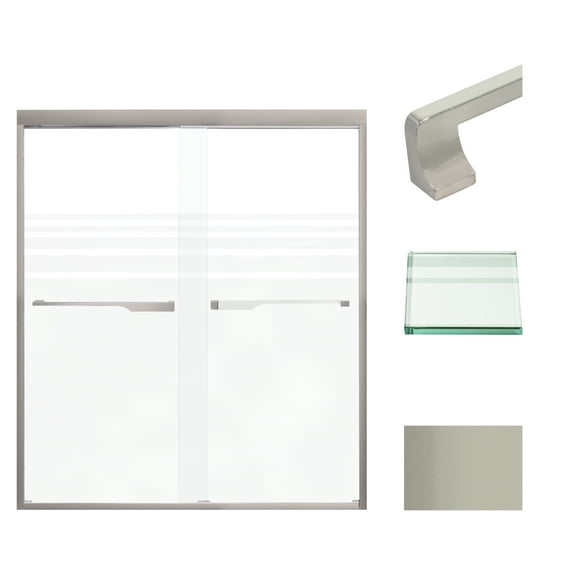 Transolid Fbpt607008f-J Frederick 70" High X 59" Wide Bypass Frameless Shower Door -