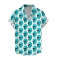 thumbnail image 4 of Camisas vintage con estampado floral de calaveras para hombre, divertidas camisetas de manga corta con estampado de calaveras en 3D, camisas hawaianas con solapa estampada para hombre, 4 of 4