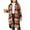 Orange, variant on Sevevn Womens Plaid Shacket Jacket Long Flannel Shirt Casual Lapel Button Down Trench Coats Long Sleeve Plaid Coat Pockets Khaki XL