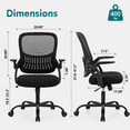 thumbnail image 4 of Height Adjustable Swivel Office Chair 400 lbs, Ergonomic Mesh Desk Chair with Lumbar Support & Flip-Up Arms, Mid-Back Computer Task Chair for Home, Bedroom & Office, 4 of 8