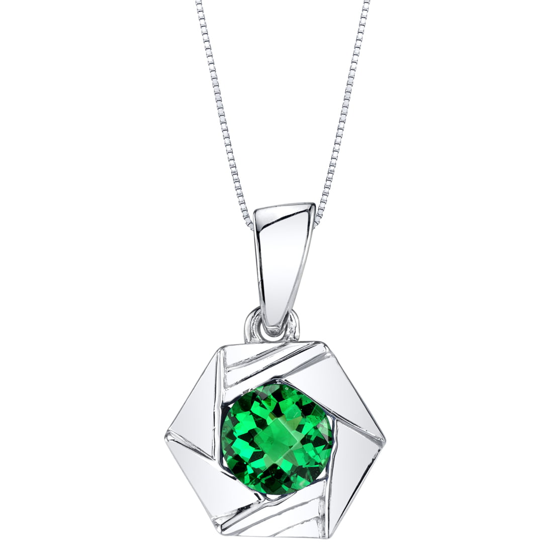 Details about   Simulated Emerald Sterling Silver Trinity Knot Pendant Necklace 0.75 Carats 