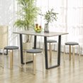 thumbnail image 2 of HOMCOM Tabourets Ronds Empilables Ensemble de 4 avec Siège Rembourré pour Cuisine, Gris, 2 of 10