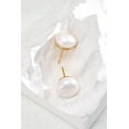 thumbnail image 2 of Classic Large Pearl Stud Earrings in Vintage Gold and White Gold - 925 Silver, 2 of 6