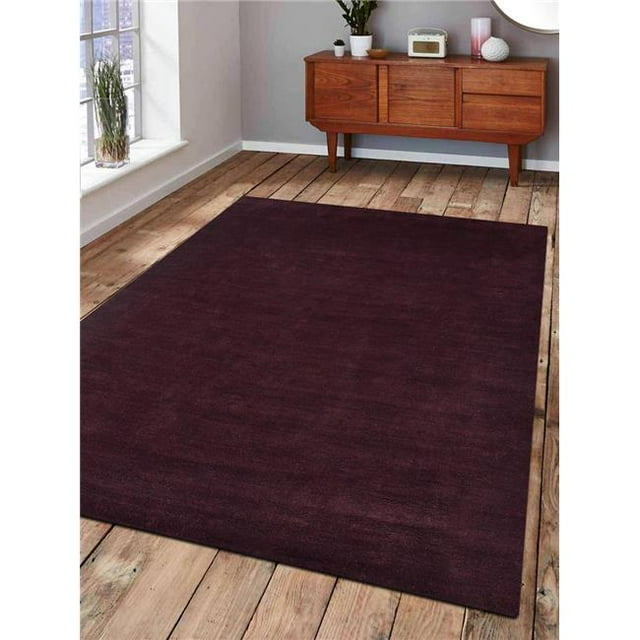 8 x 10 Pi Main Nouée Gabbeh Soie Mélange Solide Rectangle Zone Tapis&44; Brun