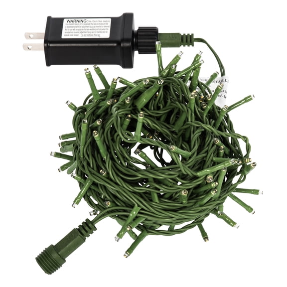 Vickerman 144 Warm White LED Cluster Light Set, 24' Christmas Light Set, Green Wire