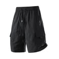 thumbnail image 5 of Men's Casual Sports Shorts with Elastic Waistband Zipper Pocket, Athletic Shorts, Quick Dry, Lightweight, Stretchy, Gym Workout, Running, Hiking, Daily Wear, Summer | AESTIVO,Black L, 5 of 9