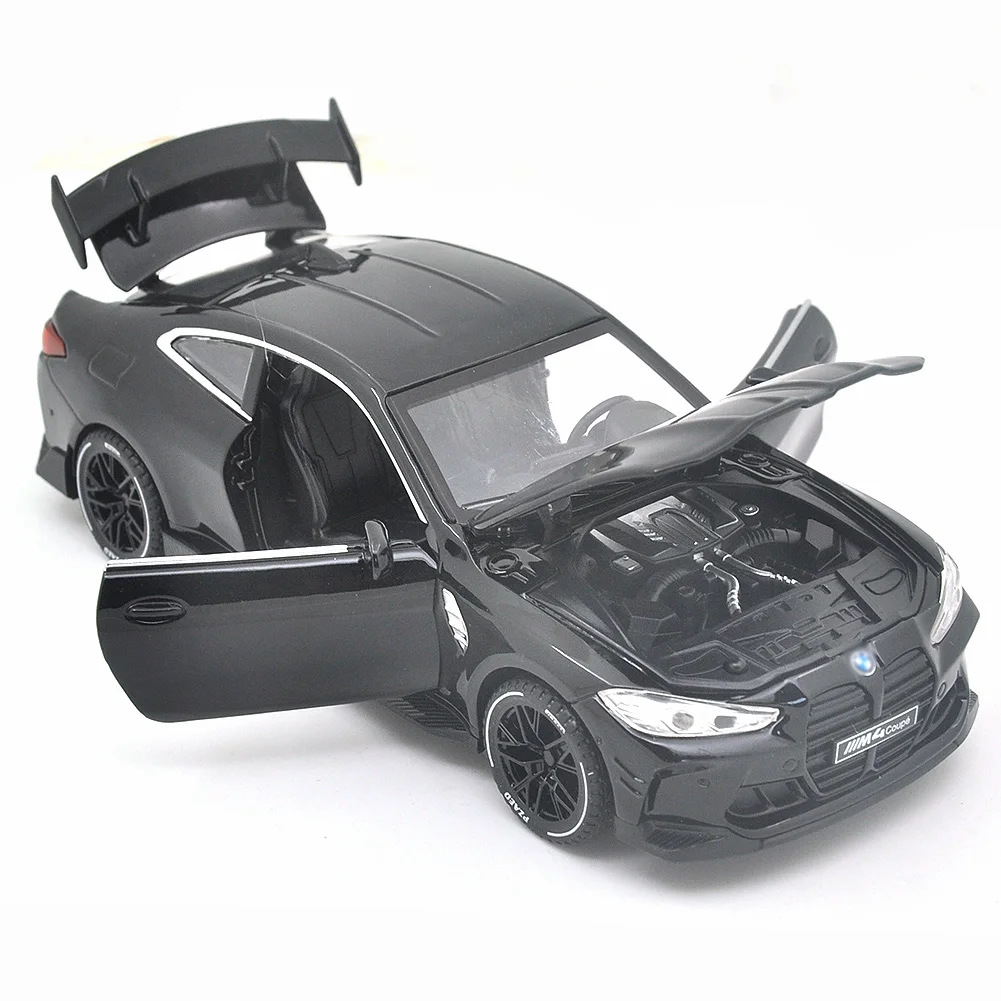 1: 32 is suitable for BMW M4 die-casting metal alloy models, car sound and light pull-back series children's toy gifts
