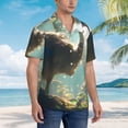 thumbnail image 2 of Lsque Majestic Ostrich In Forest pattern Hawaiian Shirt for Men, Unisex Summer Beach Casual Short Sleeve Button Down Shirts-3X-Large, 2 of 9