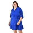 thumbnail image 4 of Vestido camisero con volantes Roman Fashion Azul rey Talla 38, 4 of 6