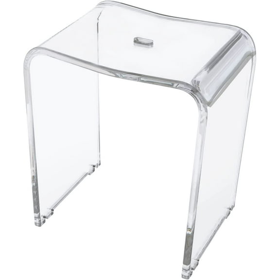 Modern U-shaped Acrylic Shower Bench Stool Clear Sauna Bath Chair Seat 300Lbs Shower Bench Stool Seat Capacity 300Lbs Acrylic for Sauna Weight