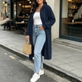 thumbnail image 6 of Perfectbot Women's Mid-Length Hooded Sweatshirt, Zip Up Oversized Outerwear with Pockets for Fall Going Out, 6 of 8