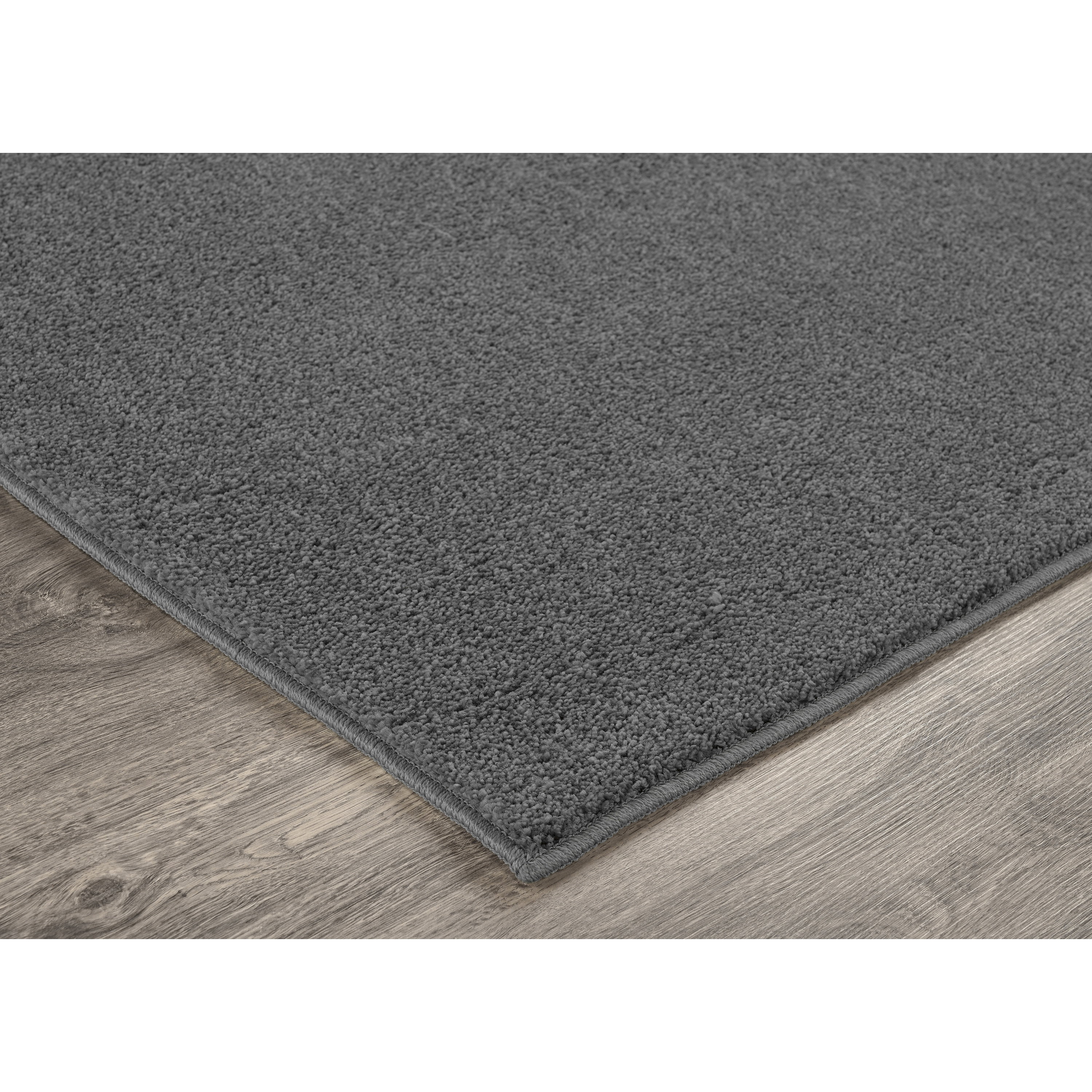 Garland Rug Palmer Plush Washable Cinder Gray Indoor Runner Rug, 2' x 6'
