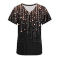 thumbnail image 4 of ChaoHeng Casual Blouses on Women Plus Size Summer Tops Women's Short Sleeve V-Neck Top St. Patrick's Day Print Pocket Nurse Top Short Sleeve V-Neck Top, 4 of 5