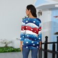 thumbnail image 5 of Women's Plus Size Graphic Print 3/4 Sleeve T-Shirt, Patriotic Independence Day Casual Top with Round Neck, Loose Fit & Soft Touch Fabric,Blue L, 5 of 5
