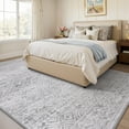 thumbnail image 7 of VUNATE 5'x7'Area Rug for Living Room Soft Washable Boho Rug Moroccan Bohemian Non-Slip Rugs Geometric Neutral Foldable Indoor Floor Carpet For Bedroom Dining Room Home Office Low Pile Decor Gray, 7 of 7