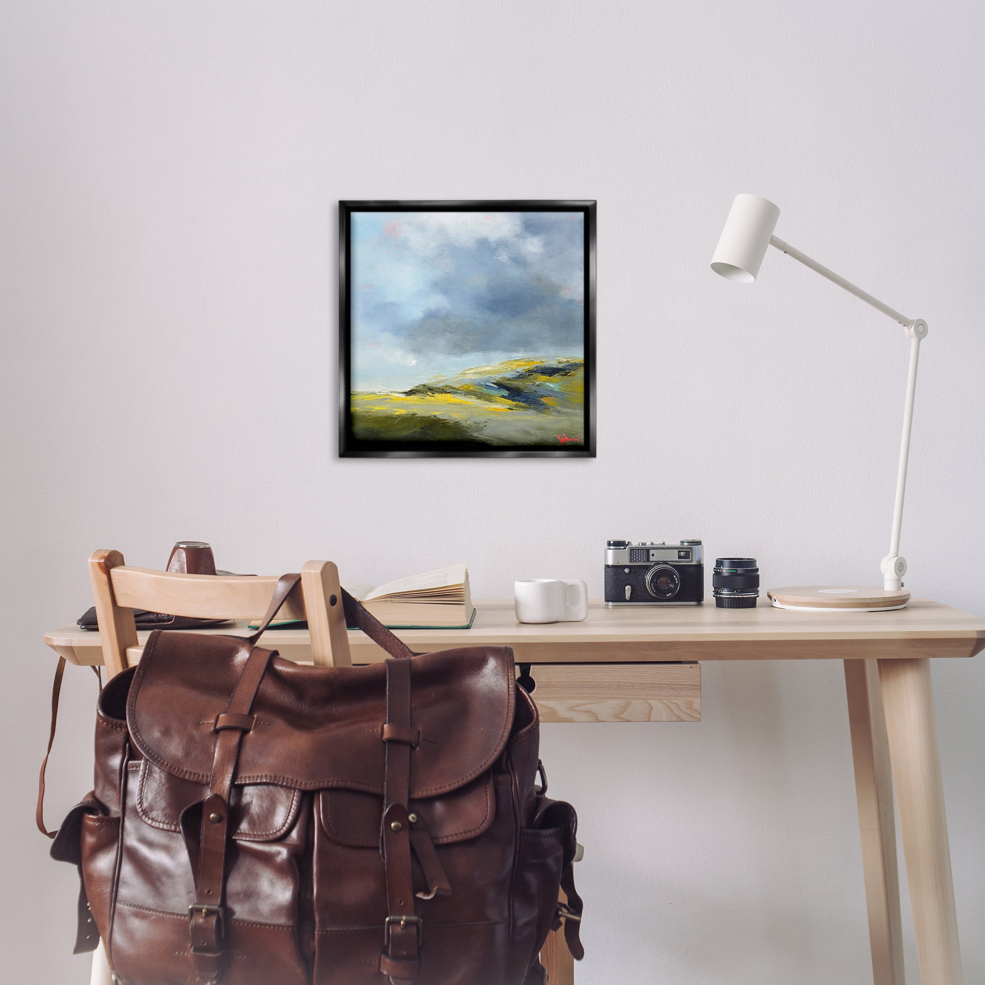 Stupell Industries Murky Clouds Landscape Landscape & Nature Painting Black Floater Framed Canvas Art Print Wall Art, 25 x 25