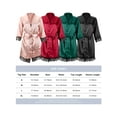 thumbnail image 2 of Deago 4 Pcs Women's Satin Pajama Set Floral Lace Trim Cami Lingerie Sleepwear with Robe (Pink, L), 2 of 10
