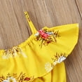 thumbnail image 4 of Toddler Kids Baby Girl Floral Halter Ruffled Outfits Clothes Tops+Shorts 2PCS Set, 4 of 6