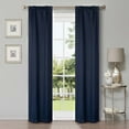 thumbnail image 5 of Superior Shimmer Blackout Curtains, Rod Pocket, Set of 2, 26" X 84", Navy Blue, 5 of 5