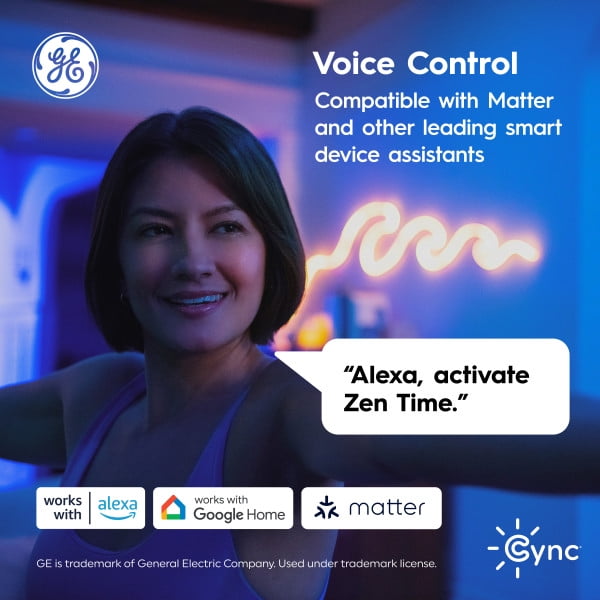 GE Cync Full Color Direct Connect Smart Bulb, 60W Replacement, Bluetooth/Wifi Enabled, Works with Alexa, Google Assistant without Hub (1 pack)