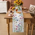 thumbnail image 2 of Spring Floral Table Runner 60 Inches Long Farmhouse Dress Scarves, Pink Blue Flowers Butterfly Wooden Dining Tablerunner for Coffee Table/Kitchen Island/Party Décor, 13" x 60", 2 of 8