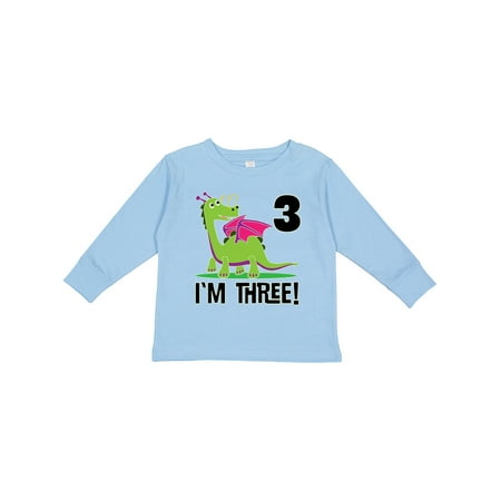 

Inktastic 3rd Birthday Outfit Girl Dragon Gift Toddler Toddler Girl Long Sleeve T-Shirt