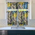 thumbnail image 2 of Tropical Garden Kitchen Curtains Set 27.5x36in Polyester Valance and Tier Panels, Hawaiian Leaves and Flower Window Curtains for Island or Vacation Kitchen Use, 2 of 5