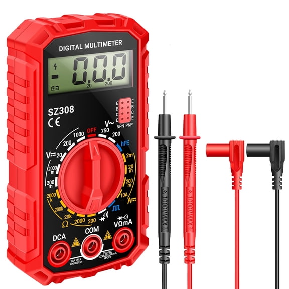 ANENG SZ308 6-in-1 Digital Multimeter, AC/DC Voltage Current Resistance Tester for Household & Automotive Use