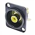 thumbnail image 3 of Neutrik NF2D-B-4 RCA Panel Mount Jack Black Housing with Yellow Isolation Washer, 3 of 3