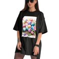 thumbnail image 3 of Plus Size Shirt for Women Black Tops for Women Short Sleeves Shirt for Women Watercolor Eggs T Shirt Crewneck Shirt for Women 2XL, 3 of 5