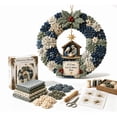 thumbnail image 4 of 3D Fabric Poke Wreath DIY Kit – Multiple Styles to Choose, No-Sew Christmas Wreath Making Kit, Beginner-Friendly Fabric Art Craft for Door Decor Gift, 4 of 7